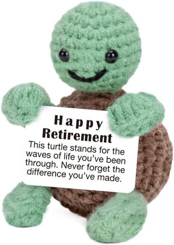 Xinezaa Mini Funny Turtle Employee Appreciation Gifts for Women Men Employees,Team Appreciation Farewell Gift for Boss Coworker Handmade Positive Crochet Turtle Home Office Desk Decor in Saudi Arabia