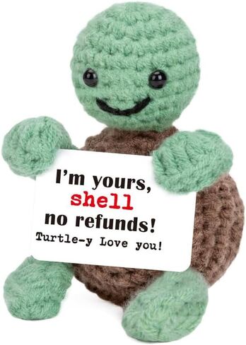Xinezaa Mini Funny Turtle Employee Appreciation Gifts for Women Men Employees,Team Appreciation Farewell Gift for Boss Coworker Handmade Positive Crochet Turtle Home Office Desk Decor in Saudi Arabia