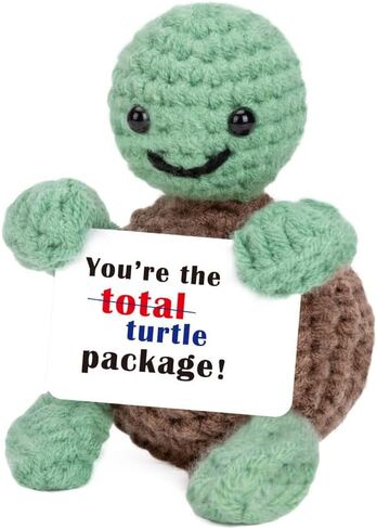 Xinezaa Mini Funny Turtle Employee Appreciation Gifts for Women Men Employees,Team Appreciation Farewell Gift for Boss Coworker Handmade Positive Crochet Turtle Home Office Desk Decor in Saudi Arabia