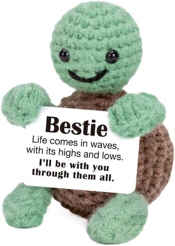 Xinezaa Mini Funny Turtle Employee Appreciation Gifts for Women Men Employees,Team Appreciation Farewell Gift for Boss Coworker Handmade Positive Crochet Turtle Home Office Desk Decor in Saudi Arabia