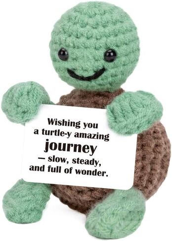 Xinezaa Mini Funny Turtle Employee Appreciation Gifts for Women Men Employees,Team Appreciation Farewell Gift for Boss Coworker Handmade Positive Crochet Turtle Home Office Desk Decor in Saudi Arabia