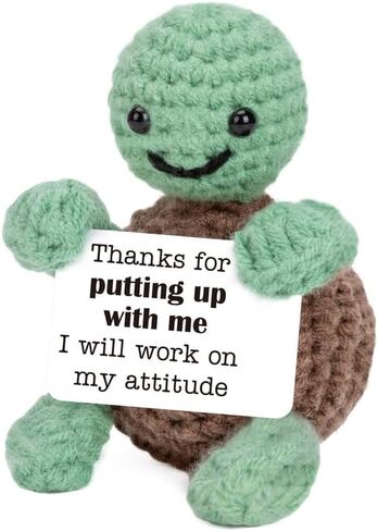 Xinezaa Mini Funny Turtle Employee Appreciation Gifts for Women Men Employees,Team Appreciation Farewell Gift for Boss Coworker Handmade Positive Crochet Turtle Home Office Desk Decor in Saudi Arabia