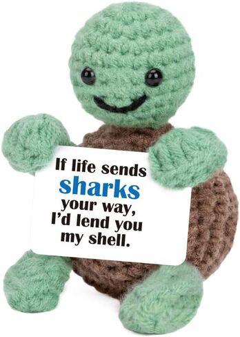 Xinezaa Mini Funny Turtle Employee Appreciation Gifts for Women Men Employees,Team Appreciation Farewell Gift for Boss Coworker Handmade Positive Crochet Turtle Home Office Desk Decor in Saudi Arabia