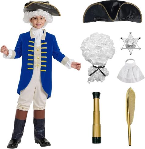 زي جورج واشنطن للأطفال مع إكسسوارات أزياء واشنطن للحفلات التنكرية in Kuwait