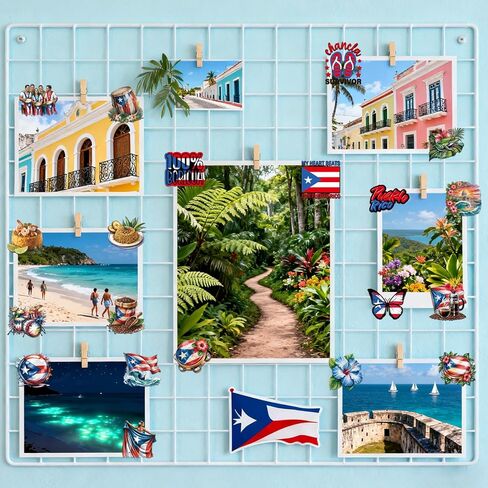 بورتوريكو ملصقات الزينة - 50 جهاز كمبيوتر شخصي السفر الهدايا التذكارية حزب صالح السائبة للبالغين النساء الرجال، للماء عطلة المعالم الشارات لزجاجة المياه سجل القصاصات مجلة لوحة المفاتيح الكمبيوتر المحمول in Kuwait