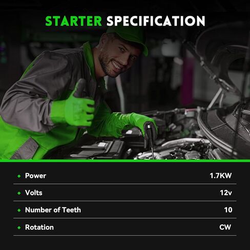 10910N New Starter Replacement for 2014-2018 Chevrolet Silverado 1500 Suburban Tahoe, GMC Sierra 1500 Yukon Savana 4.3L 5.3L 6.2L, Cadillac Escalade, Express Van 2500 3500 V6 V8 12655055 M000T24072 in Saudi Arabia