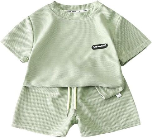 Toddler Boy Clothes Baby Boys Summer Short Sleeve T-Shirt Shorts Set Summer Clothes Set 6M-9T in Saudi Arabia