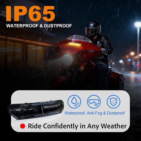 LED Turn Signal Light, Fairing Vent Turn Signal Lights, LED Vent Trim Turn Signal Lights for Harley 2014-2023 Touring Street Glide Ultra Limited(FLHX/FLHTK) IP65 Waterproof Amber Turn Signal in Saudi Arabia
