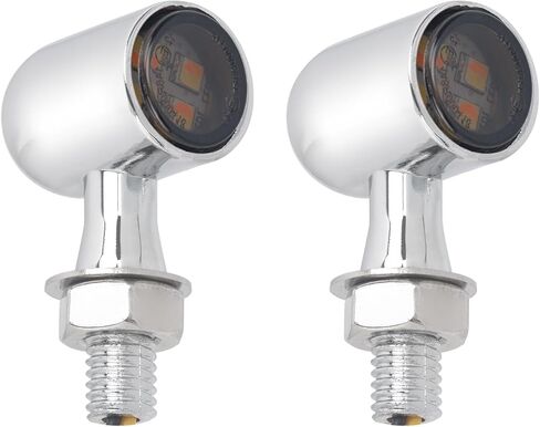 إشارات الانعطاف LED للدراجات النارية ضوء وامض صغير مناسب لدراجة Harley Sportster Softail Touring Road King Street Road Glide Fat Boy Fat Bob FLTRUSE (عدسة دخان من الكروم + عدسة بيضاء صفراء) in Kuwait
