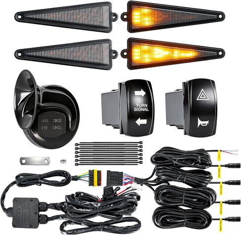 Universal UTV Turn Signal Kit with 110dB Horn & Rocker Switch – Pre-Wired Street Legal Blinker System Plug & Play Turn Signal Assembly Compatible with Polaris, Can-Am, CFMOTO, Kawasaki & More in Saudi Arabia