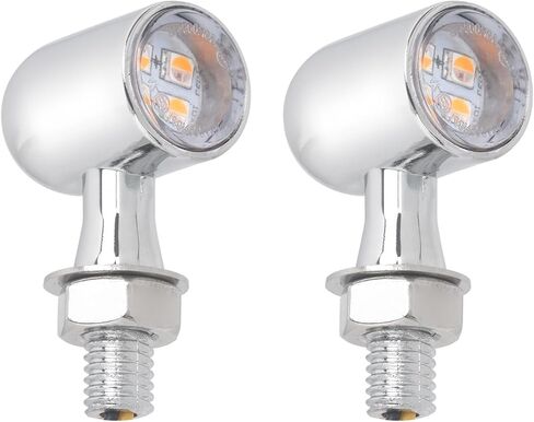 إشارات الانعطاف LED للدراجات النارية ضوء وامض صغير مناسب لدراجة Harley Sportster Softail Touring Road King Street Road Glide Fat Boy Fat Bob FLTRUSE (عدسة دخان من الكروم + عدسة بيضاء صفراء) in Kuwait