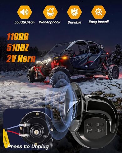 Universal UTV Turn Signal Kit with 110dB Horn & Rocker Switch – Pre-Wired Street Legal Blinker System Plug & Play Turn Signal Assembly Compatible with Polaris, Can-Am, CFMOTO, Kawasaki & More in Saudi Arabia