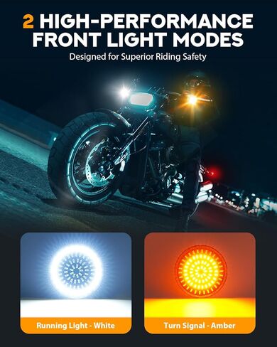 PBYMT 2inch Front Turn Signals, 81 LEDs 1157 Turn Signals with 2 Smoked Lens Cap Fit for Harley Touring Road Glide Road King Electra Glide Street Glide Sportster Iron Dyna Softail 1986-2024 in Saudi Arabia