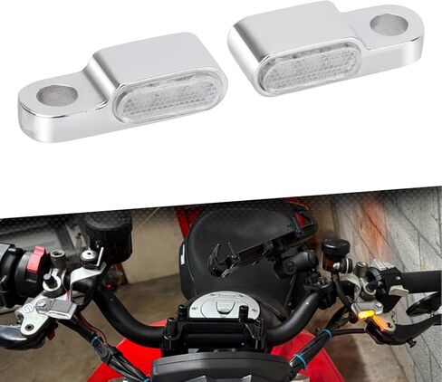 إشارات الانعطاف الأمامية LED وميض صغير للدراجات النارية مناسب عالميًا لـ Harley Softail Sportster Dyna Touring Road King Glide FLTRXS Fat Boy FLSTF Breakout FXBRS (غلاف كروم + عدسات شفافة) in Kuwait
