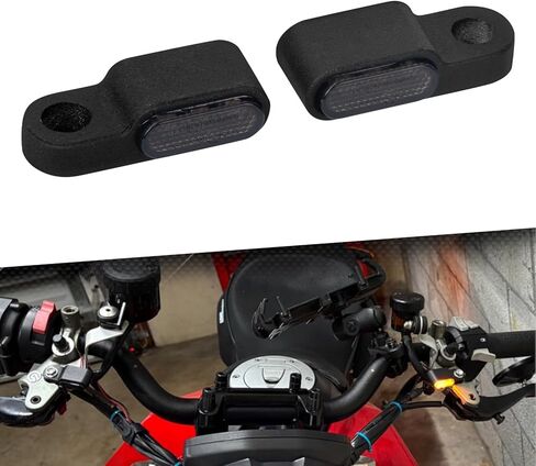 إشارات الانعطاف الأمامية LED وميض صغير للدراجات النارية مناسب عالميًا لـ Harley Softail Sportster Dyna Touring Road King Glide FLTRXS Fat Boy FLSTF Breakout FXBRS (غلاف كروم + عدسات شفافة) in Kuwait