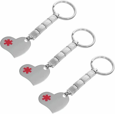 Three (3) Italian Charm Keychains Featuring Heart (9mm Standard Size) in Saudi Arabia