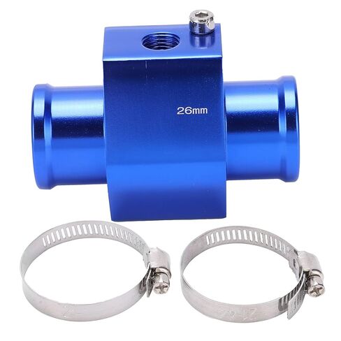 Water Temperature Joint Pipe High Performance Aluminum Alloy Adapter with Hose Clamps 26mm Fit for Vehicles Cooling System Temperature Gauge Accessory in Kuwait