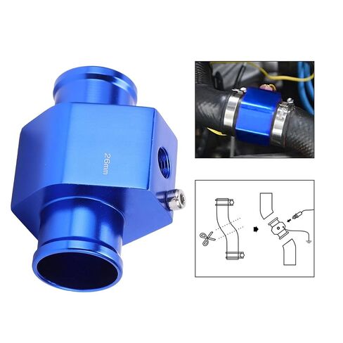 Water Temperature Joint Pipe High Performance Aluminum Alloy Adapter with Hose Clamps 26mm Fit for Vehicles Cooling System Temperature Gauge Accessory in Kuwait