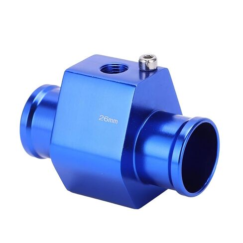 Water Temperature Joint Pipe High Performance Aluminum Alloy Adapter with Hose Clamps 26mm Fit for Vehicles Cooling System Temperature Gauge Accessory in Kuwait