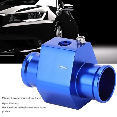 Water Temperature Joint Pipe High Performance Aluminum Alloy Adapter with Hose Clamps 26mm Fit for Vehicles Cooling System Temperature Gauge Accessory in Kuwait