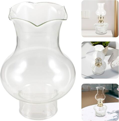 Light Shade Glass Oil Lamp Globe Clear Kerosenes Lamp Shade Chimney Glass Shade Replacement Hurricanes Lamp Cover for Vintage and Antique Style Lamps Small Lamp Shade in Kuwait