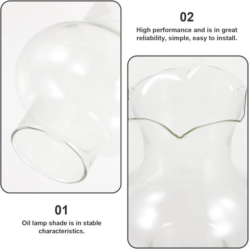 Light Shade Glass Oil Lamp Globe Clear Kerosenes Lamp Shade Chimney Glass Shade Replacement Hurricanes Lamp Cover for Vintage and Antique Style Lamps Small Lamp Shade in Kuwait