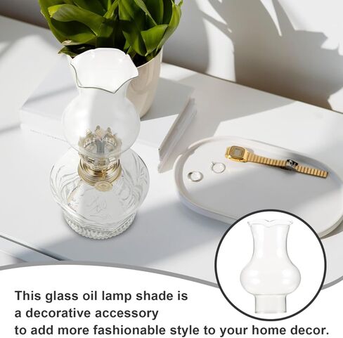 Light Shade Glass Oil Lamp Globe Clear Kerosenes Lamp Shade Chimney Glass Shade Replacement Hurricanes Lamp Cover for Vintage and Antique Style Lamps Small Lamp Shade in Kuwait