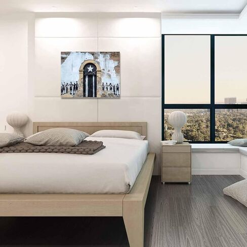 T&H XHome Bathroom Wall Art Decor Canvas Oil Painting Puerto Rico Flag Rustic Door Wall Pattern Modern Artwork Picture Prints Frame for Nursery Office Living Room Bedroom 20x24 in Saudi Arabia
