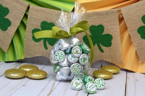 Wee Bit O'Fun St. Patrick’s Day Birthday Party Kiss Sticker Labels, 300 Party Circle Sticker Sized 0.75" for Chocolate Drop Kisses by AmandaCreation, Great for Favors, Envelope Seals & Goodie Bags in Saudi Arabia