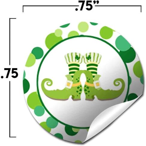 Wee Bit O'Fun St. Patrick’s Day Birthday Party Kiss Sticker Labels, 300 Party Circle Sticker Sized 0.75" for Chocolate Drop Kisses by AmandaCreation, Great for Favors, Envelope Seals & Goodie Bags in Saudi Arabia