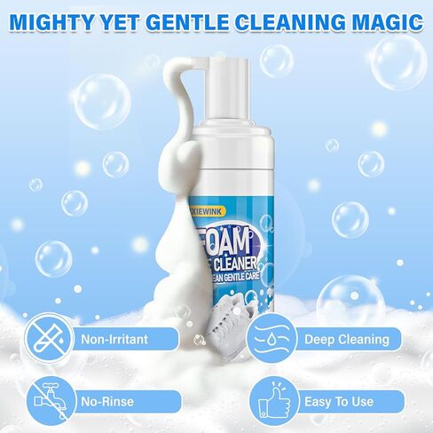 منظف ​​الأحذية، مجموعة تنظيف الأحذية سعة 6.76 أونصة سائلة مع فرشاة ومنشفة، منظف الأحذية الرياضية الأبيض لإزالة البقع in Kuwait