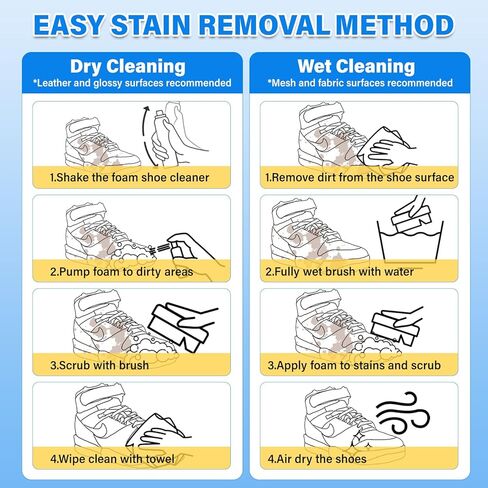منظف ​​الأحذية، مجموعة تنظيف الأحذية سعة 6.76 أونصة سائلة مع فرشاة ومنشفة، منظف الأحذية الرياضية الأبيض لإزالة البقع in Kuwait