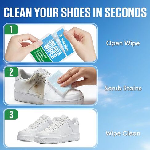 مناديل مبللة للأحذية والأحذية الرياضية، 35 عبوة من مناديل تنظيف مغلفة بشكل فردي لإزالة الأوساخ والبقع بسرعة، عناية محمولة بدون ماء in Kuwait