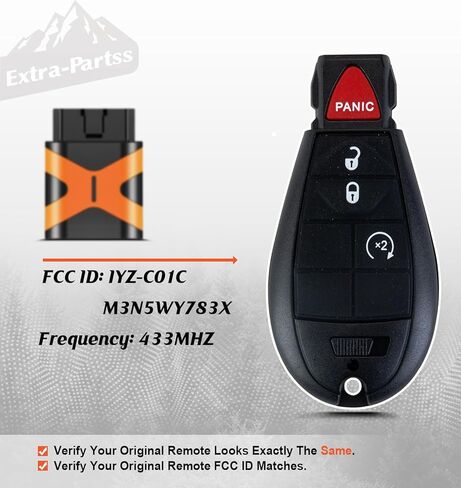 مفتاح Obd Fobik بسيط لـ 2009 2010 2011 2012 Ram 1500 2500 3500 IYZ-C01C أو M3N5WY783X 4 أزرار in Kuwait