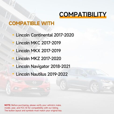 مفتاح فوب بديل يناسب لينكولن كونتيننتال MKZ 2017 2018 2019 2020 MKC MKX 2017-2019 Navigator 2018-2021 Nautilus 2019-2022 دخول السيارة الذكية بدون مفتاح عن بعد M3N-A2C94078000 M3N-A2C940780 902 ميجاهرتز in Saudi Arabia