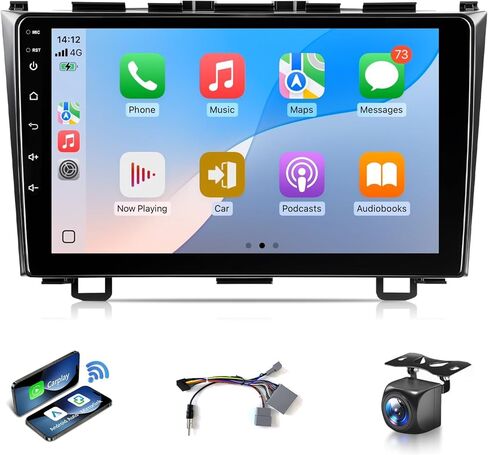 ستيريو سيارة لهوندا CRV 2007 إلى 2011، CarPlay Android Auto 9 بوصة IPS تعمل باللمس لـ CRV، وحدة رأس الراديو GPS Navi 5G WiFi Bluetooth FM RDS DSP SWC كاميرا احتياطية MIC in Kuwait