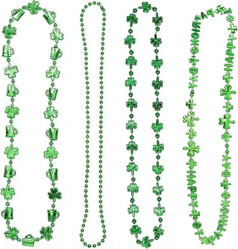 12PCS St Patricks Day Necklace, St Patricks Day Beads Necklace Accessory Set,Festive Accessories for Mardi Gras St. Patricks Parade Throws Decorations in Saudi Arabia