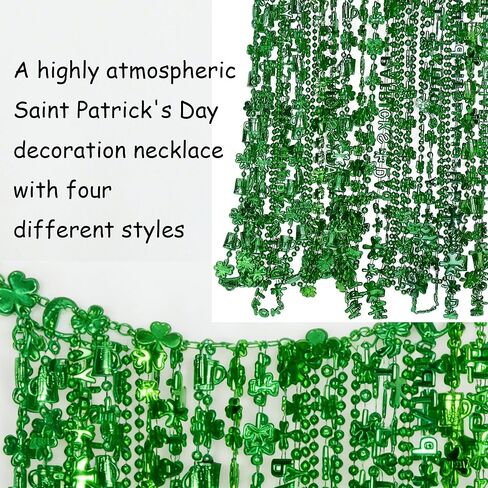 12PCS St Patricks Day Necklace, St Patricks Day Beads Necklace Accessory Set,Festive Accessories for Mardi Gras St. Patricks Parade Throws Decorations in Saudi Arabia