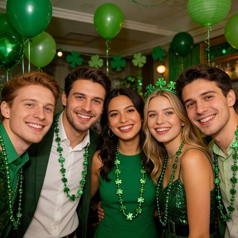 12PCS St Patricks Day Necklace, St Patricks Day Beads Necklace Accessory Set,Festive Accessories for Mardi Gras St. Patricks Parade Throws Decorations in Saudi Arabia