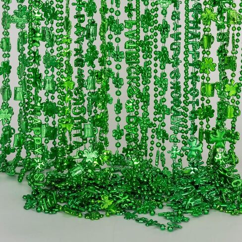 12PCS St Patricks Day Necklace, St Patricks Day Beads Necklace Accessory Set,Festive Accessories for Mardi Gras St. Patricks Parade Throws Decorations in Saudi Arabia