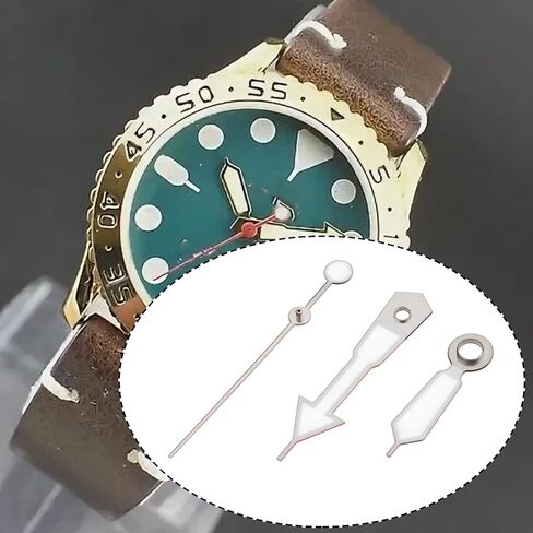 ECSiNG 1Set Red-Black Dual-Tone Luminous Watch Hand Kit Compatible with Seiko 6309 7002 NH35 NH36 7S26 SKX in Saudi Arabia