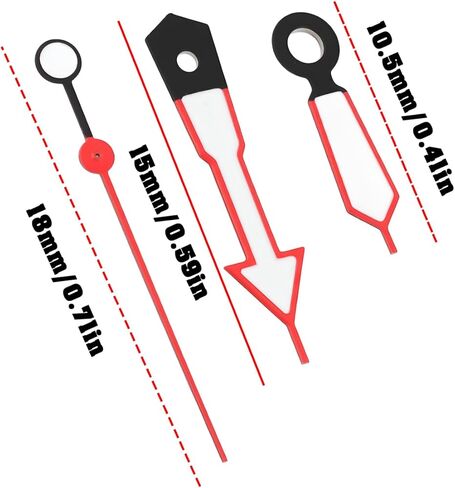 ECSiNG 1Set Red-Black Dual-Tone Luminous Watch Hand Kit Compatible with Seiko 6309 7002 NH35 NH36 7S26 SKX in Saudi Arabia