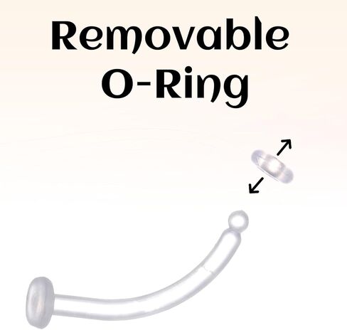 15 PCs Clear Eyebrow Piercing Curved 16G Acrylic Barbells Belly Piercing Retainers, Flexible Cartilage Earrings Eyebrow Tongue Rings Jewelry for Helix Tragus Daith Vertical Labret in Saudi Arabia