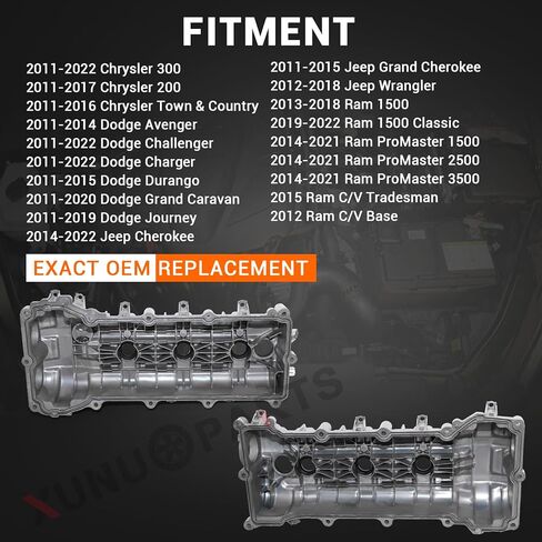 أغطية صمامات ألومنيوم 3.6L 3.2L متوافقة مع 2011-2022 كرايسلر 300 2013-2018 Ram 1500 استبدال # 05184069AN 05184068AN in Saudi Arabia