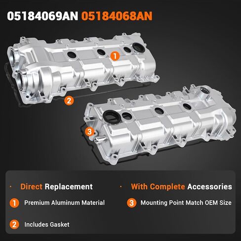 أغطية صمامات ألومنيوم 3.6L 3.2L متوافقة مع 2011-2022 كرايسلر 300 2013-2018 Ram 1500 استبدال # 05184069AN 05184068AN in Saudi Arabia