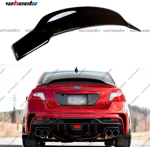 Rear Trunk Spoiler Compatible with 2015-2021 Subaru WRX/WRX STI, R Style Duckbill Fits for 15-21 4 Door Sedan, High Kick Wing Lip (Glossy Black) in Saudi Arabia