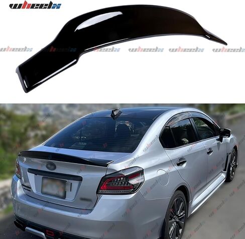 Rear Trunk Spoiler Compatible with 2015-2021 Subaru WRX/WRX STI, R Style Duckbill Fits for 15-21 4 Door Sedan, High Kick Wing Lip (Glossy Black) in Saudi Arabia