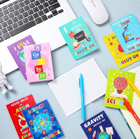 PerKoop 24 Pcs Science Party favors Mini Notebooks 4.92 x 3.15 Inch Small Pocket Notebook Bulk Science Party Supplies for Kids Teacher School Office Gift Prizes Travel Supplies in Saudi Arabia