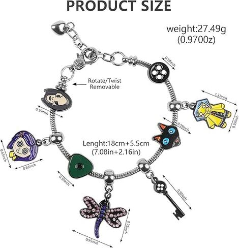 RealThing Carton Adjustable Bracelet Charm Accessories for Women Men, Gift Fashion Jewelry for Halloween Costume Cosplay Movie Props Dress Up in Saudi Arabia