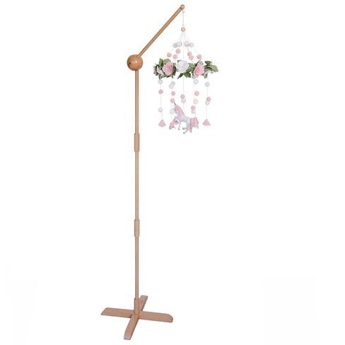 Wooden Baby Crib Mobile Arm - Baby Mobile Holder Arm (31 inch, 100% Natural Beech Wood, White) - Strong Anti Slip Attachment - Nursery Decor (White) in Saudi Arabia